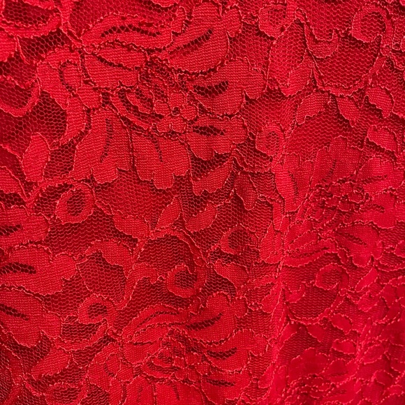 Fancy lace dress in RED! The dress fits very nicely with a 3/4 length sleeve. - Picture 4 of 7